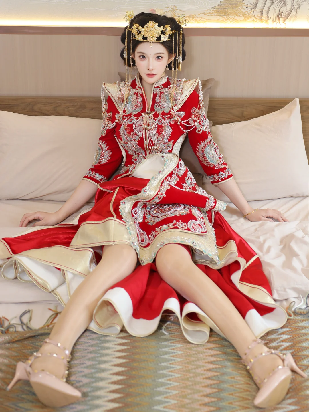 梨霜儿 - No.004 新娘红装 [113P-2.3GB] tg@simisebaisi 【丝足阁】035.webp